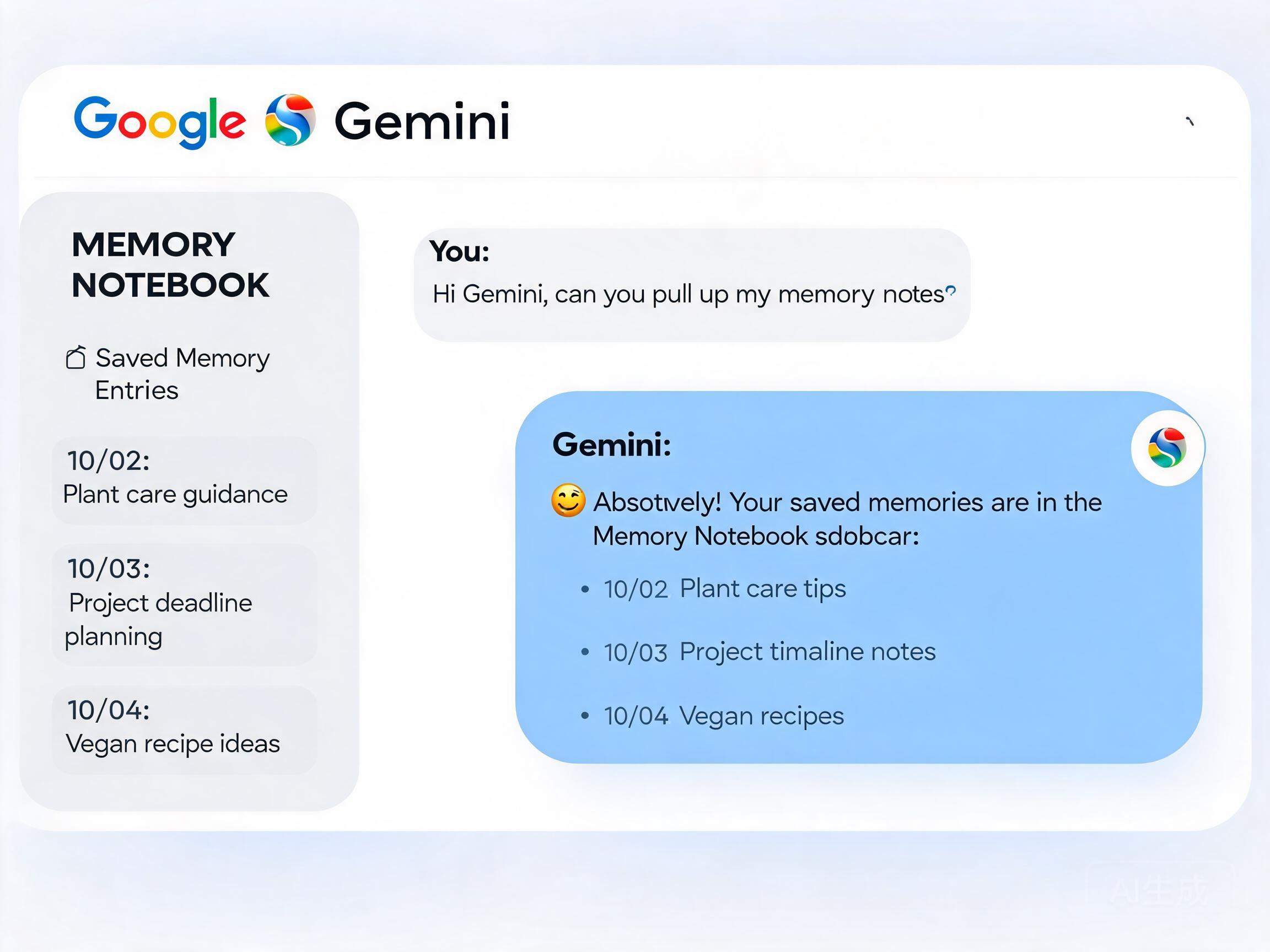 Gemini 新增记忆功能：告诉它东西放哪了，它就能记住