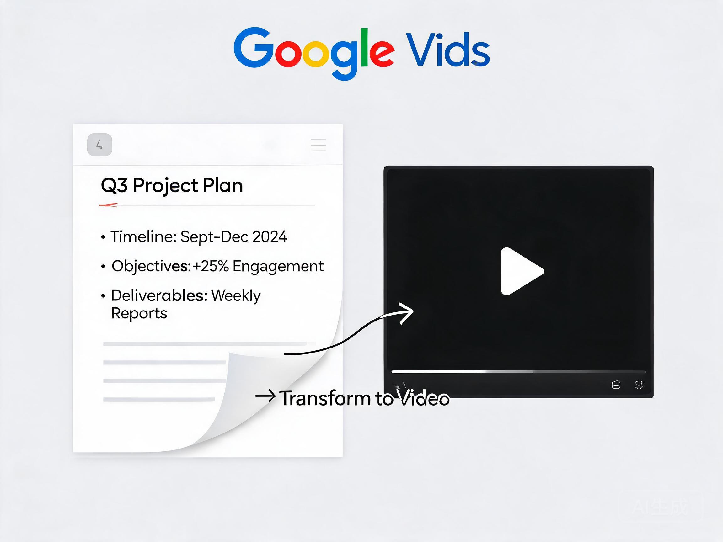 Google Vids 新功能：把 Docs、PDF、Word 一键变成带旁白的视频摘要